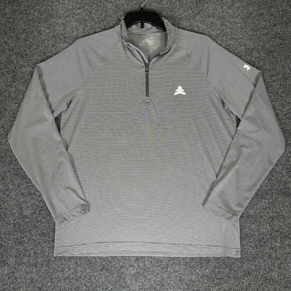 Under Armour Pullover Mens Large Grey 1/4 Zip Long Sleeve Loose Fit Heat Gear - Picture 1 of 7